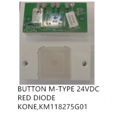 BUTTON M-TYPE 24VDC RED DIODE,KONE,KM118275G01