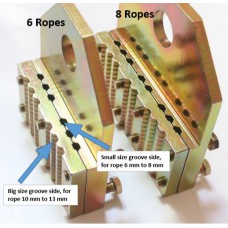ROPE CLAMP ASSEMBLY 8 SHEAVES, DOUBLE SIDE GROOVE, ROPE DIA 6-13MM