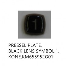 PRESSEL PLATE,BLACK LENS SYMBOL 1,KONE,KM655952G01